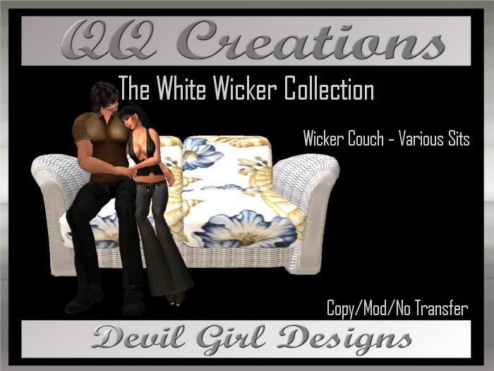 QQ: The White Wicker Collection - Singles Couch/Sofa
