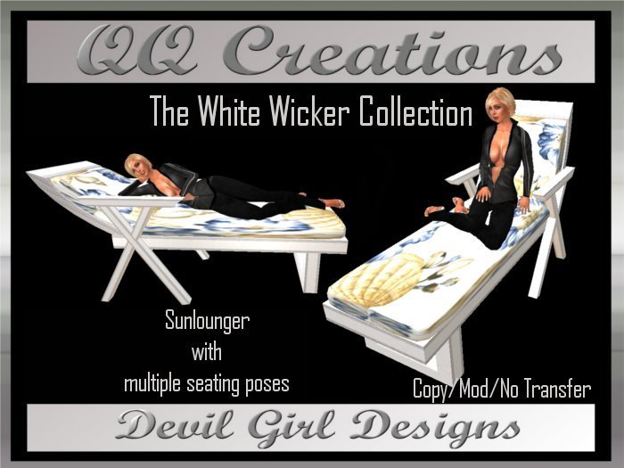QQ: The White Wicker Collection - Sunlounger