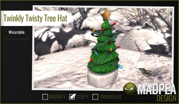MadPea Twinkly Twisty Tree Hat Boxed