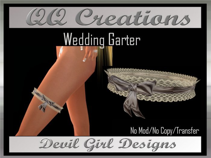 QQ: Wedding Garter - Cream/Coffee