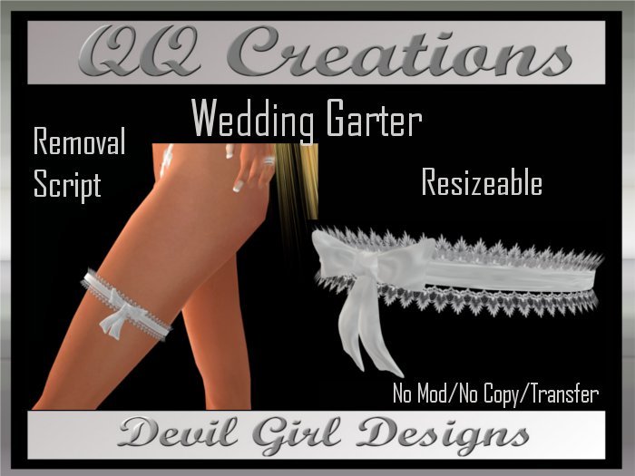 QQ: Wedding Garter - Elegant White