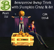 Trick Scarecrow & Pumpkin Crate w sit