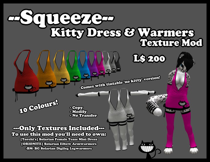 --Squeeze-- Kitty Dress & Warmers Texture Mod   (L$200)