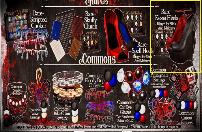 :[P]:- Goth Essentials:// Kessa Heels W/HUD RARE