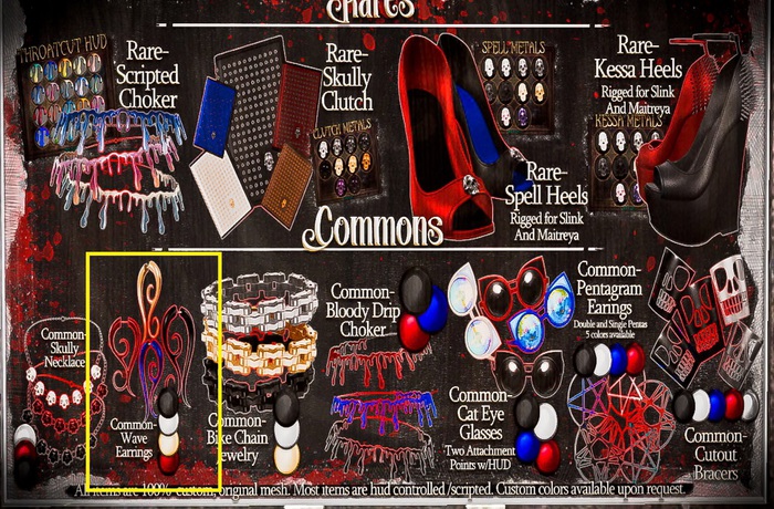 :[P]:- Goth Essentials:// Wave Earrings Manna