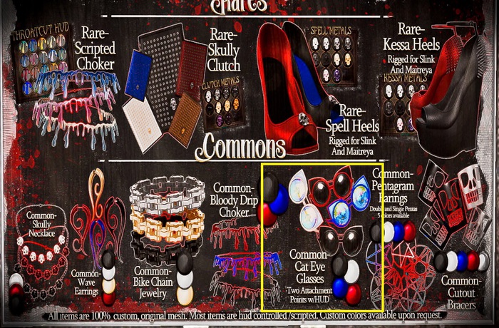 :[P]:- Goth Essentials:// Cateye Glasses Red