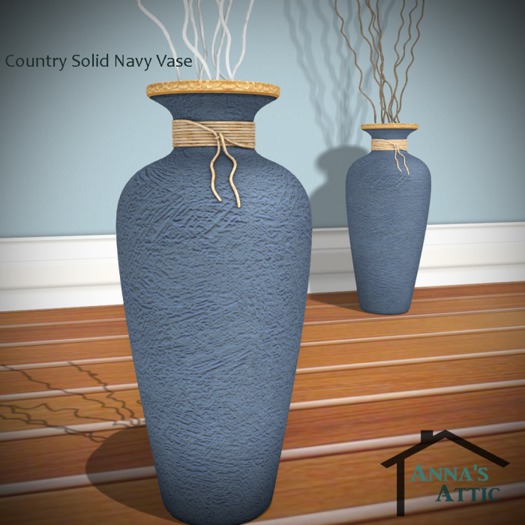 Country Solid Navy Vases