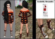 Izza Halloween 1 - Pumpkin Ruched Dress