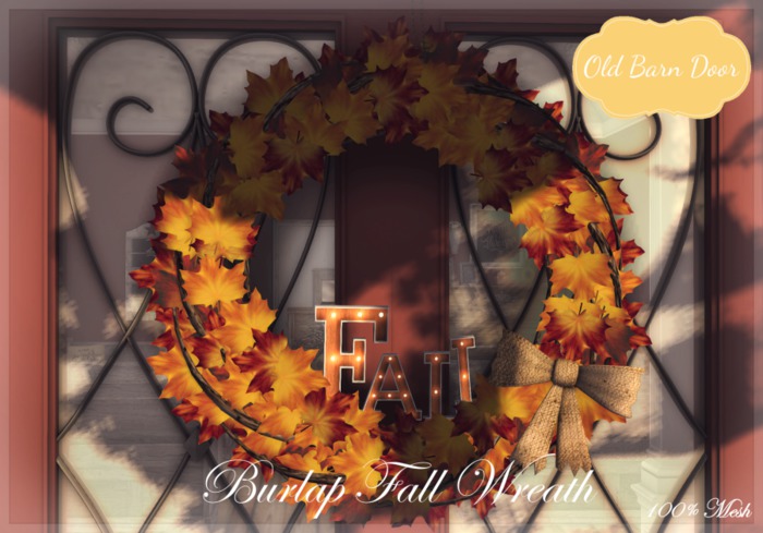 {OBD} BURLAP FALL WREATH [BOXED]