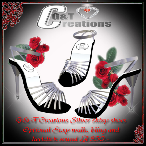 G&T Creations  silver shiny strap shoe