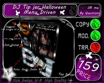 * Halloween * DJ Tip jar & Join Group* Menu Driven *