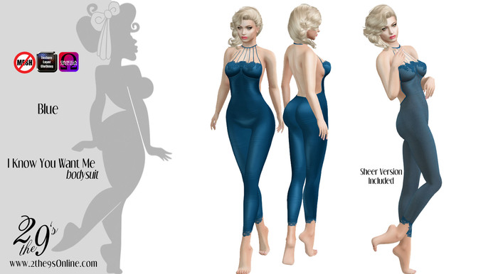 .::2the9s::. I Know You Want Me Bodysuit - Blue