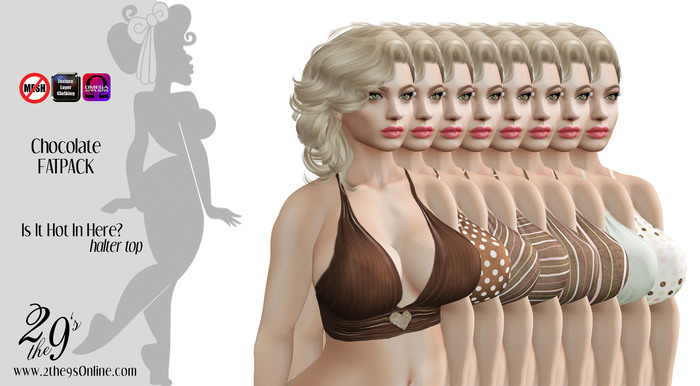 .::2the9s::. Is It Hot In Here? Halter Top - FATPACK CHOCOLATE