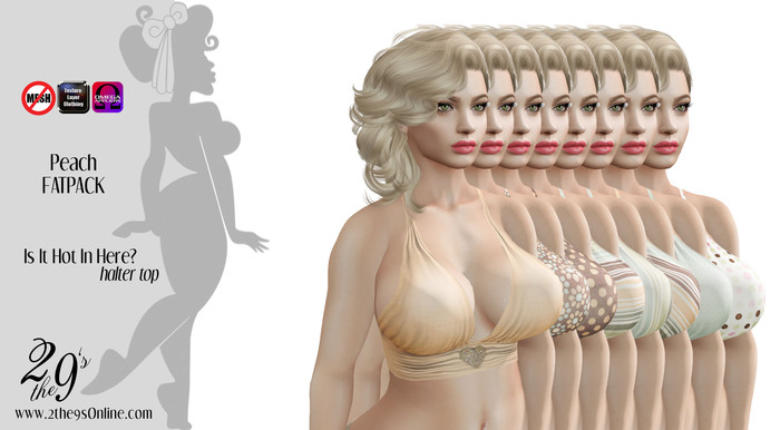 .::2the9s::. Is It Hot In Here? Halter Top - FATPACK PEACH