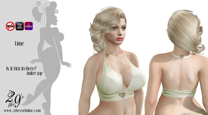 .::2the9s::. Is It Hot In Here? Halter Top - Lime