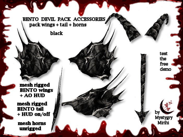 Second Life Marketplace - BENTO wings + bento tail mesh rigged animated ...