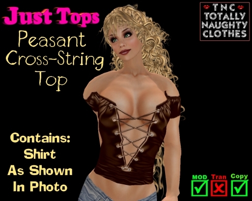 Peasant Cross-String Top Brown