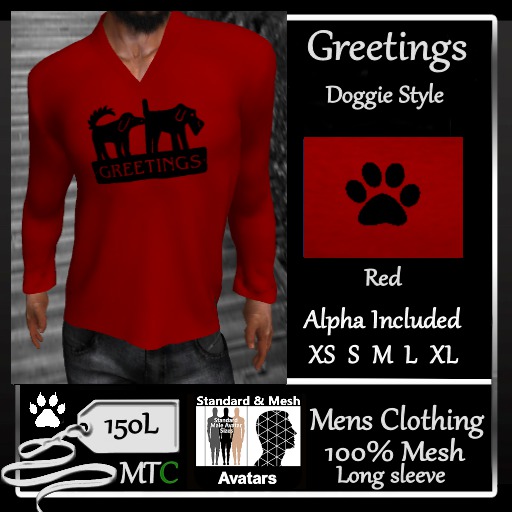 Doggy Style Greetings Red