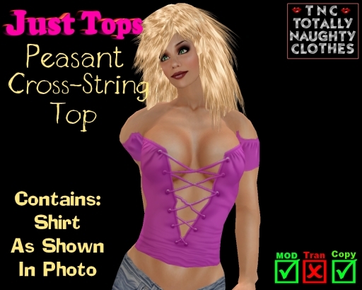 Peasant Cross-String Top Rose