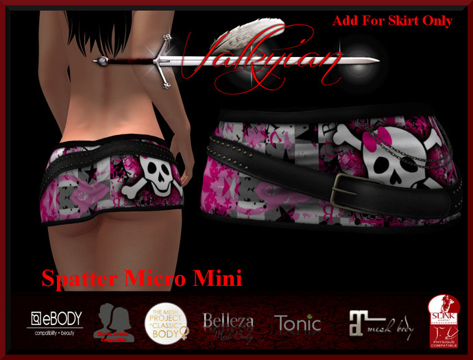 ~Valkyrian~ (Spatter) Micro Mini Skirt (BOXED)