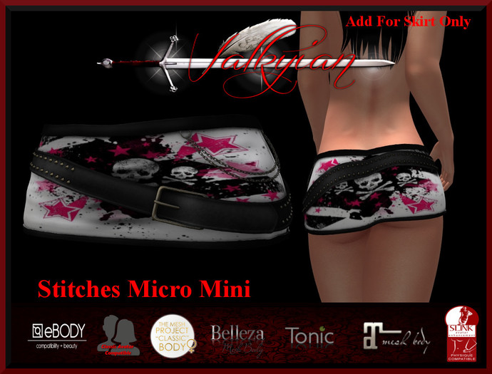 ~Valkyrian~(Stitches) Micro Mini Skirt (BOXED)