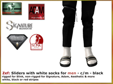 Bliensen + MaiTai - Zef - Sliders with white socks for men - Black