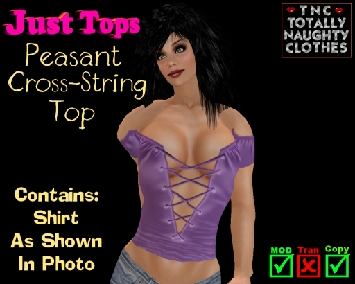 Peasant Cross-String Top Satin Lavender