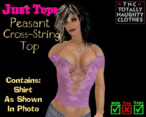 Peasant Cross-String Top Satin Rose