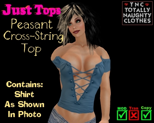 Peasant Cross-String Top Teal