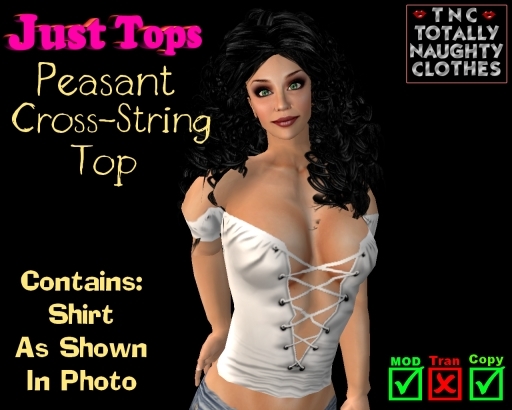 Peasant Cross-String Top White