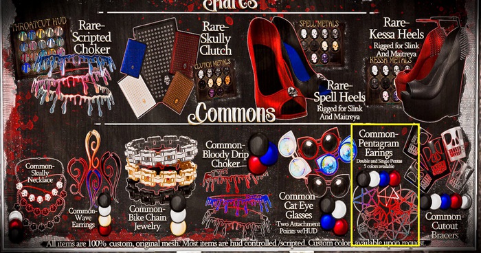 :[P]:- Goth Essentials:// Penta Earrings Manna