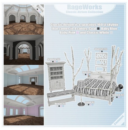 Classic Manor Bed - Blue - (RageWorks)