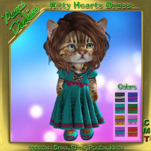 Peeps Dinkies Kitty Hearts Dress