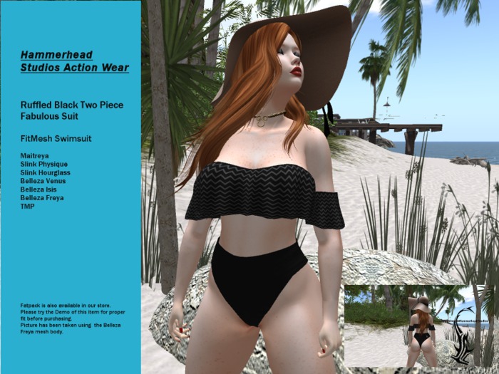 HS Black Ruffled Bikini 