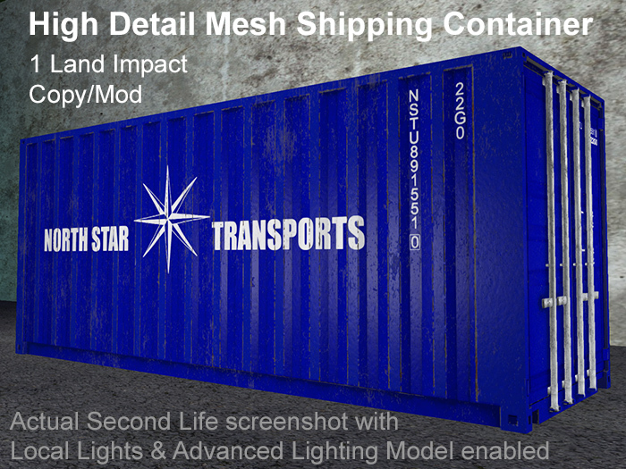 Shipping Container Blue (mesh)