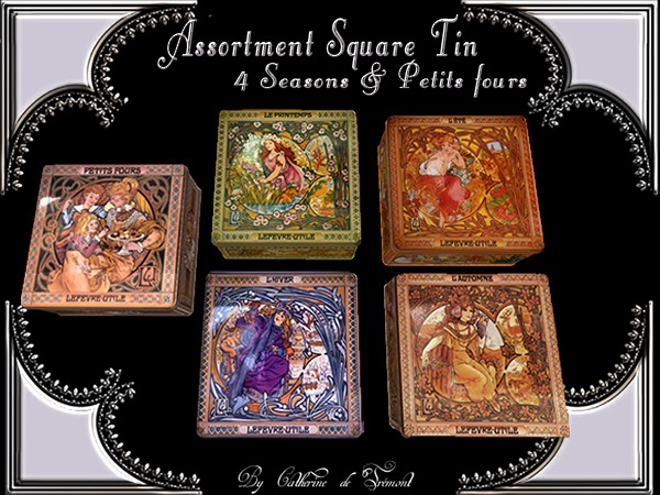 "CdT"Assortment  Square tin 4 seasons & Petits fours
