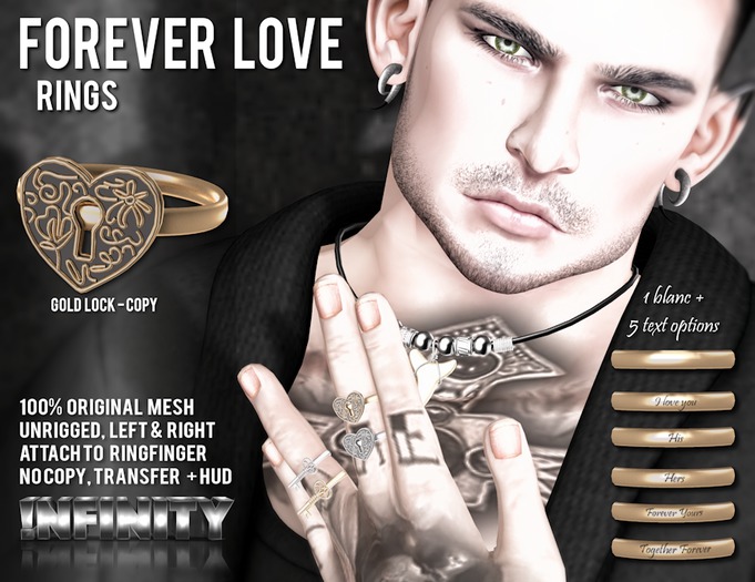 !NFINITY Forever Love Ring - Lock Gold (copy)