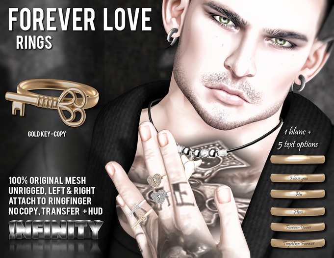 !NFINITY Forever Love Ring - Key Gold (copy)