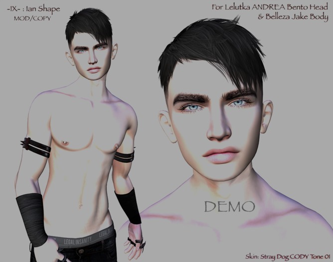 -IX- Ian Shape: DEMO Lelutka Bento Head & Jake Body DEMO