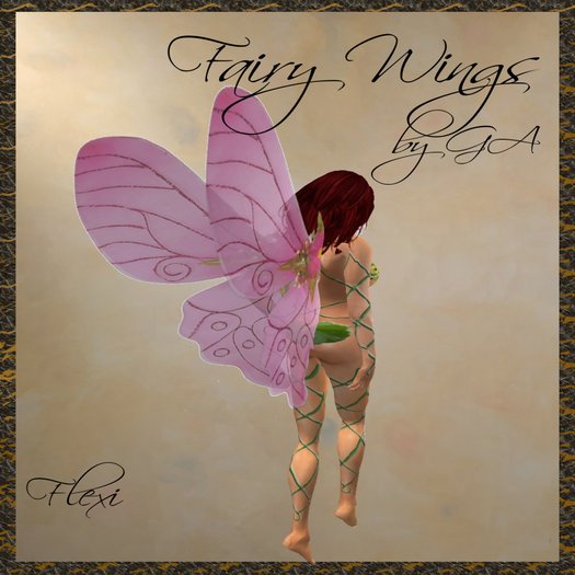 *Goddess* Fairy Wings Pink Rose Butterfly