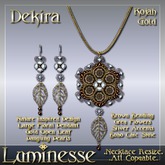 DEKIRA Kojah Necklace & Earrings Set - Brown Grey Gold Silver