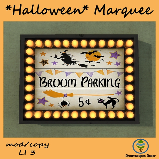 *Halloween* Marquee Broom Parking - Frame with lights, original designed Halloween decoration