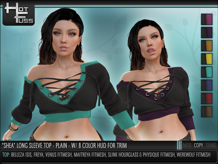 Hot Fuss "Shea" Long Sleeve Top - PLAIN - DEMO