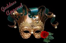 *Goddess* Gold & Teal Jester Mask