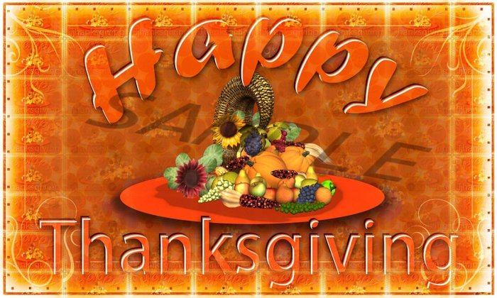 Happy Thanksgiving Poster - Horn of Plenty