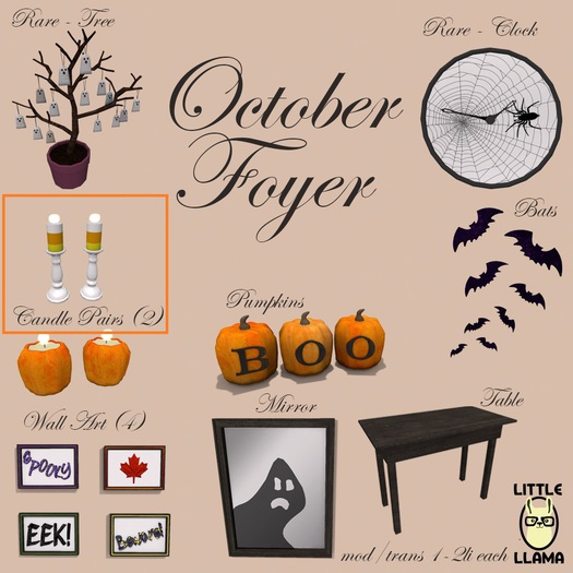 Little Llama - October Foyer - Candy Candle (BOXED)