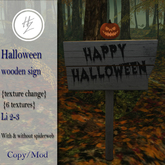 .::Hazeel::. Halloween Wooden Sign