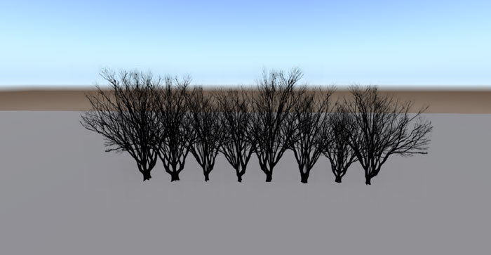Gothic Black Bushes Lining