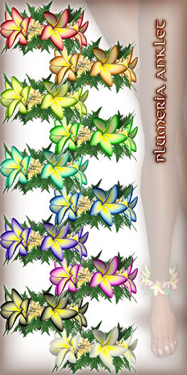 * Charmed * Hula Plumeria Anklet - All Colors