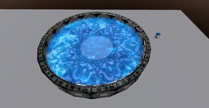 Pool - Black/white mosaic with ornament
